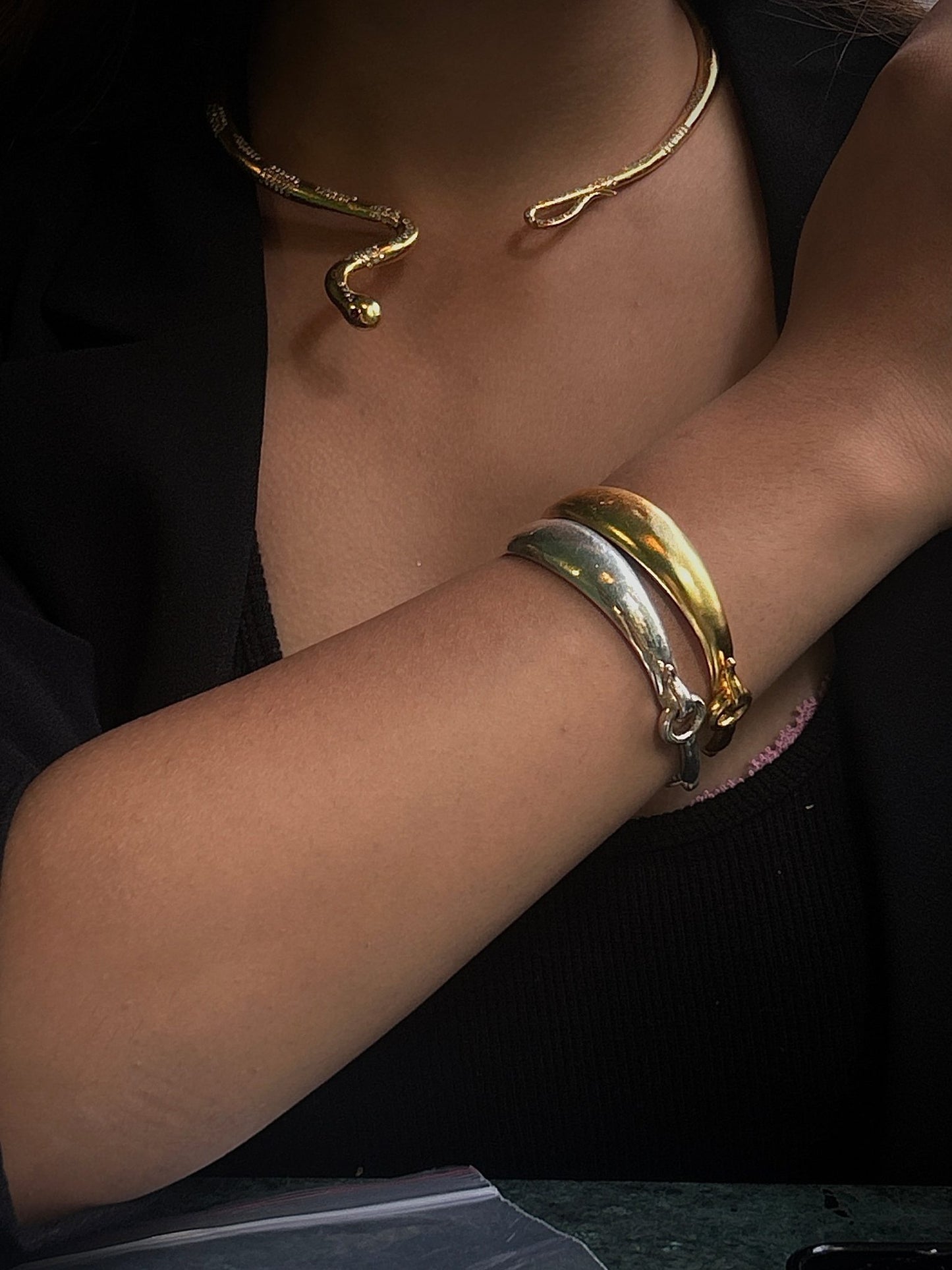Vairam Schlange In Gold