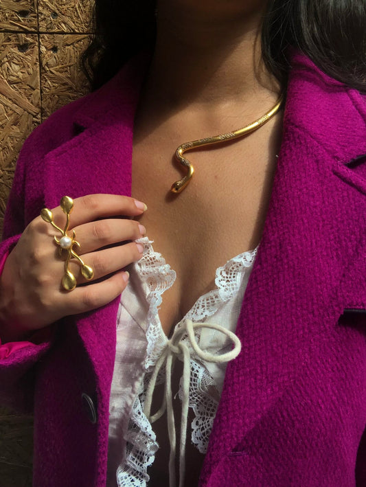Vairam Schlange In Gold