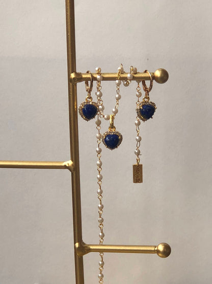 Lapiz Lazuli Heart Set